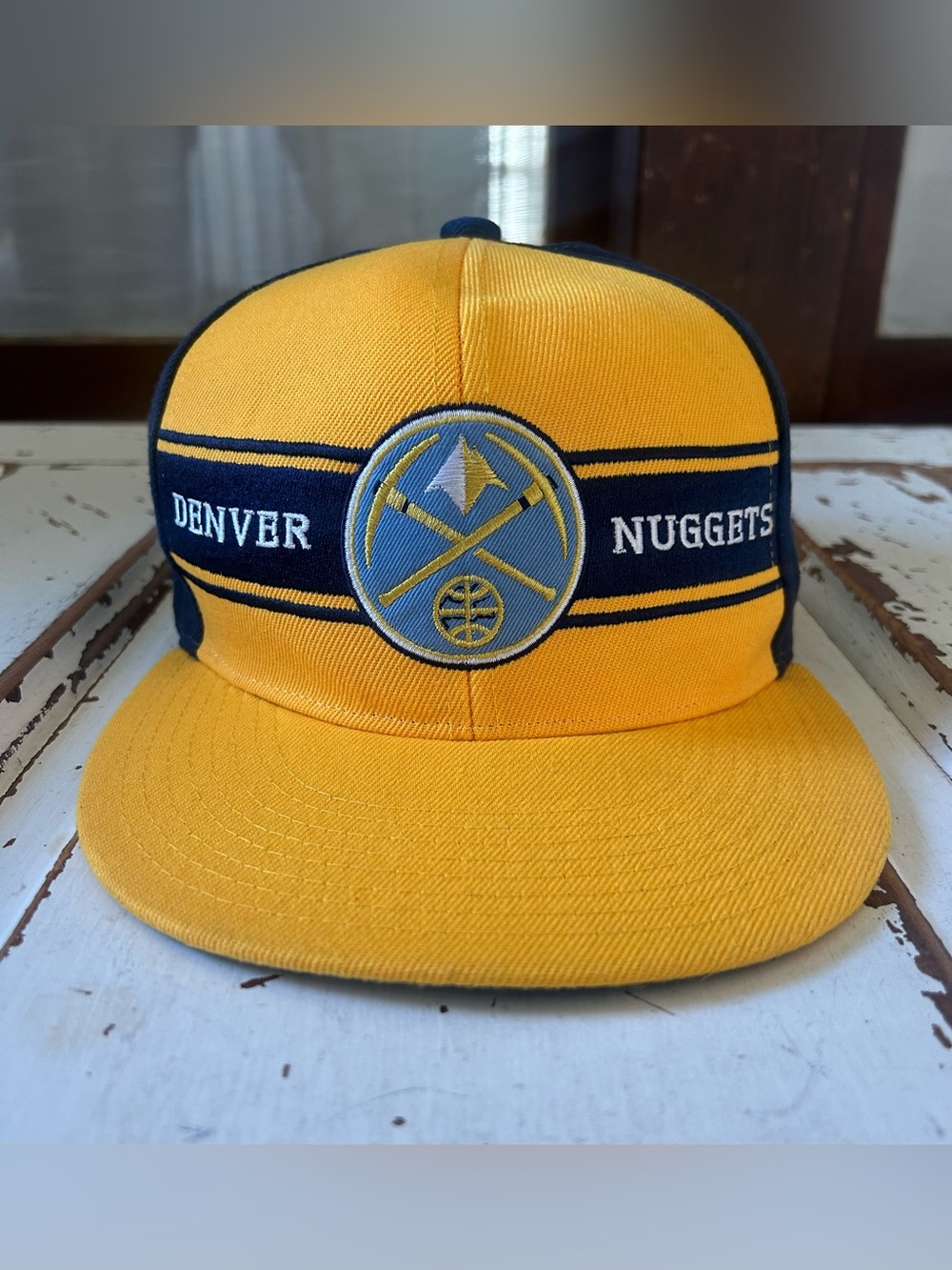 Vintage Denver Nuggets NBA Snap Back Hat Cap Blue & Gold Basketball